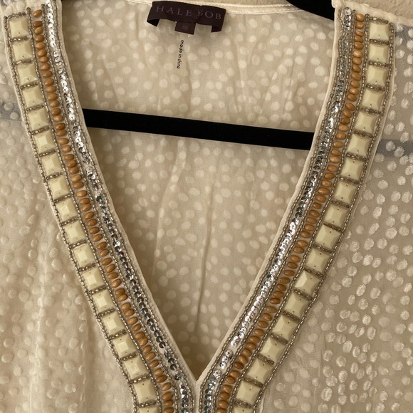 HALEBOB Cream Sheer Shirt size:S - Picture 4 of 8